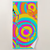 電気ネオンパターンアートデザイン ビーチタオル (正面)