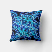 電気ネオンブルーテスラコイル稲妻 クッション (裏面)