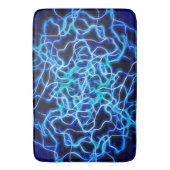 電気ネオンブルーテスラコイル稲妻 バスマット (正面縦)
