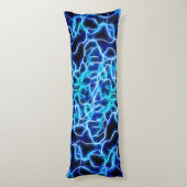 電気ネオンブルーテスラコイル稲妻 ボディピロー (裏面 (縦))