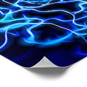 電気ネオンブルーテスラコイル稲妻 ポスター (角)