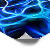 電気ネオンブルーテスラコイル稲妻 ポスター (角)