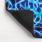 電気ネオンブルーテスラコイル稲妻 マウスパッド (コーナー)