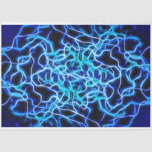 電気ネオンブルーテスラコイル稲妻 薄葉紙 (正面)