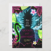 電気ネオンライトパイナップルパーティー招待状 招待状 (正面)