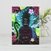 電気ネオンライトパイナップルパーティー招待状 招待状 (スタンド正面)