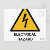 電気ハザード警告の感電シンボル ポストカード (裏面)