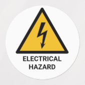 電気ハザード警告の感電シンボル ラベル (デザイン1)