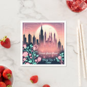 電気バラ未来的ネオンブライダルシャワー スタンダードカクテルナプキン (インサイチュ)