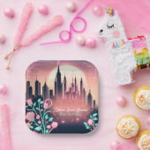 電気バラ未来的ネオンブライダルシャワー ペーパープレート (パーティー)