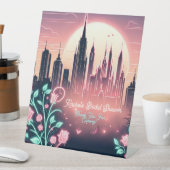 電気バラ未来的ネオンブライダルシャワー 台座サイン (インサイチュ)