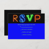 電気バーバルミツワーRSVPカード 出欠カード (正面/裏面)