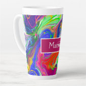 電気パーソナライズされた大理石流芸術 カフェラテマグ (左アングル)