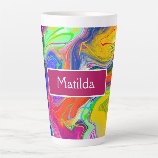 電気パーソナライズされた大理石流芸術 カフェラテマグ