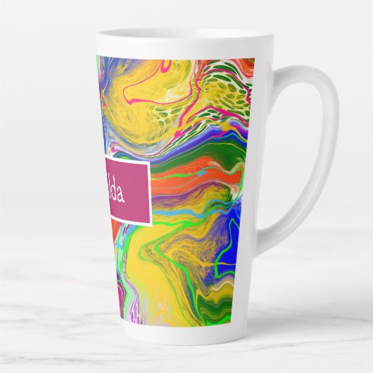 電気パーソナライズされた大理石流芸術 カフェラテマグ (右)