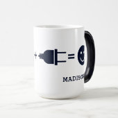 電気パーソナライズされた自転車で自転車が楽しい モーフィングマグカップ (正面右)