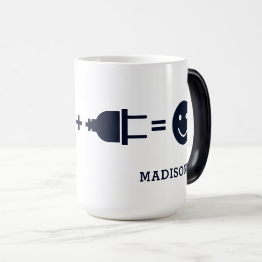 電気パーソナライズされた自転車で自転車が楽しい モーフィングマグカップ (正面右)