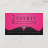 電気ピンクのダイヤモンドのダマスク織のアポイントメントカード 予約カード (裏面)