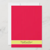 電気ピンクのレトロのボーリング場のボーリングの誕生日 招待状 (裏面)