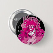 電気ピンクボタン 缶バッジ (正面&裏面)