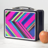 電気ブルーとピンク メタルランチボックス (インサイチュ)