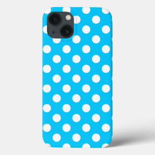 電気ブルーの白い水玉模様Case-Mate iPhone 13ケース