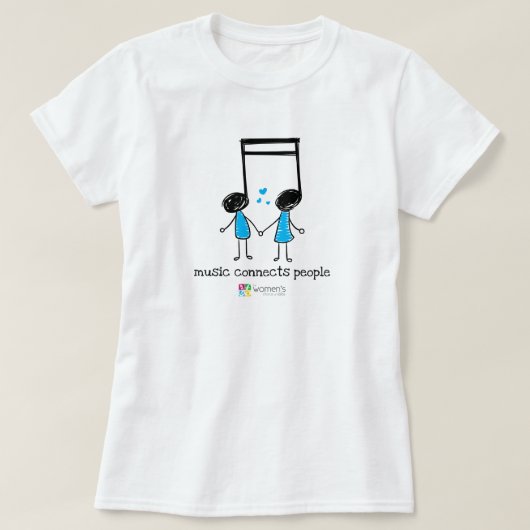 . .電気ブルーの音楽が人を繋ぐ Tシャツ (デザイン正面)