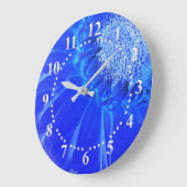 電気ブルーガーベラ ラージ壁時計 (傾斜)