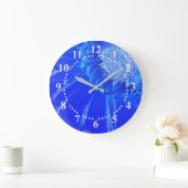 電気ブルーガーベラ ラージ壁時計 (ホーム)