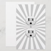 電気プラグの壁のコンセントをカスタマイズして楽しもう！ 便箋 (正面/裏面)