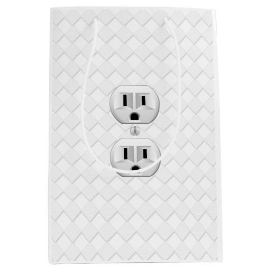 電気プラグの壁コンセントのおもしろいはこれをカスタマイズ ミディアムペーパーバッグ (正面)