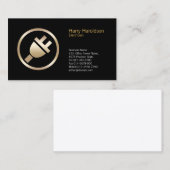 電気プラグアイコン電気技師名刺 名刺 (正面/裏面)