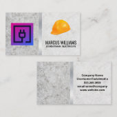 電気プラグアイコン |ハードハット 名刺 (正面/裏面)