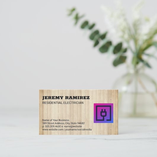 電気プラグアイコン 名刺 (スタンド正面)