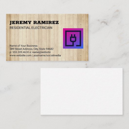 電気プラグアイコン 名刺 (正面/裏面)