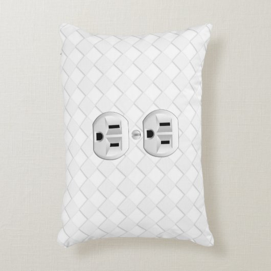 電気プラグ壁コンセントカスタマイズおもしろい アクセントクッション (正面(垂直))