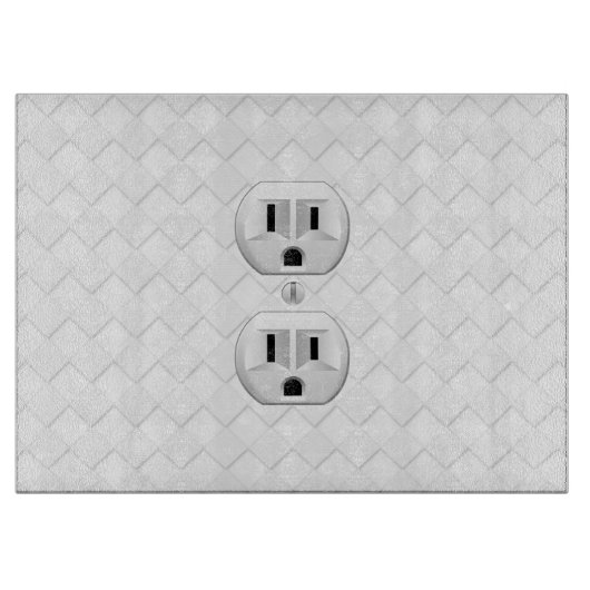 電気プラグ壁コンセントカスタマイズおもしろい カッティングボード (正面)