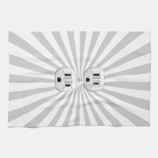 電気プラグ壁コンセントカスタマイズおもしろい! キッチンタオル (横)