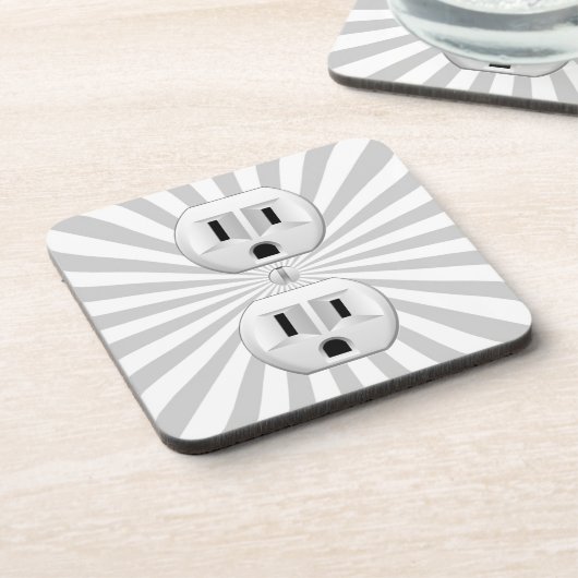 電気プラグ壁コンセントカスタマイズおもしろい! コースター (左側)