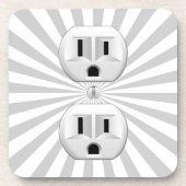 電気プラグ壁コンセントカスタマイズおもしろい! コースター (正面)