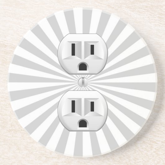 電気プラグ壁コンセントカスタマイズおもしろい! コースター (正面)