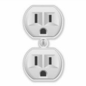 電気プラグ壁コンセントカスタマイズおもしろい シール (正面)