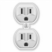 電気プラグ壁コンセントカスタマイズおもしろい シール (正面)