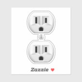 電気プラグ壁コンセントカスタマイズおもしろい シール (シート)