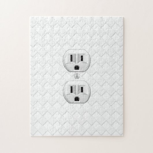 電気プラグ壁コンセントカスタマイズおもしろい ジグソーパズル (縦)
