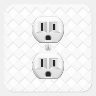 電気プラグ壁コンセントカスタマイズおもしろい スクエアシール