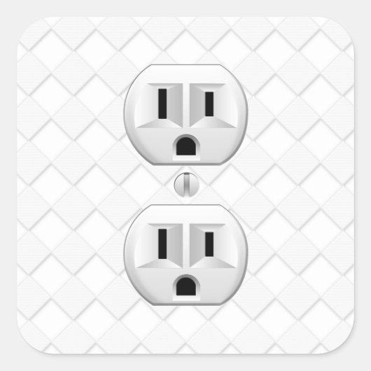 電気プラグ壁コンセントカスタマイズおもしろい スクエアシール (正面)