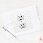 電気プラグ壁コンセントカスタマイズおもしろい スクエアシール (封筒)