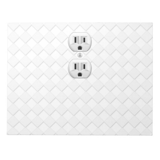 電気プラグ壁コンセントカスタマイズおもしろい ノートパッド (正面)