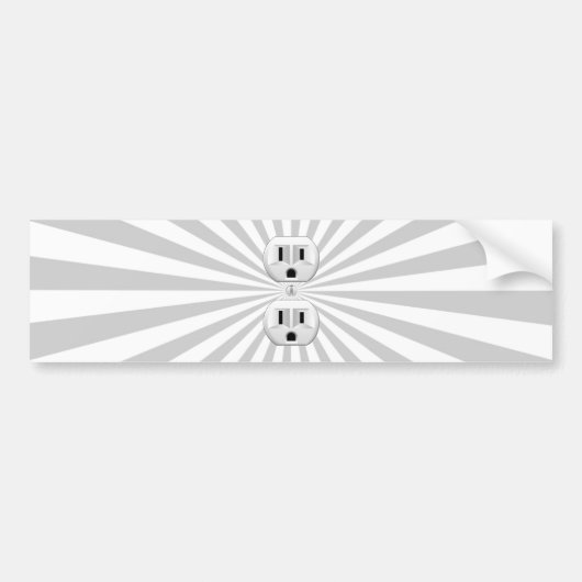 電気プラグ壁コンセントカスタマイズおもしろい! バンパーステッカー (正面)